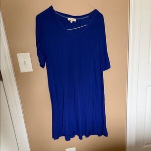 Umgee Royal Blue V-Neck Mini Dress